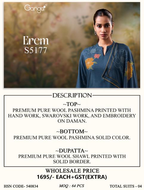 Ganga erem 5177 dress materials wholesale online